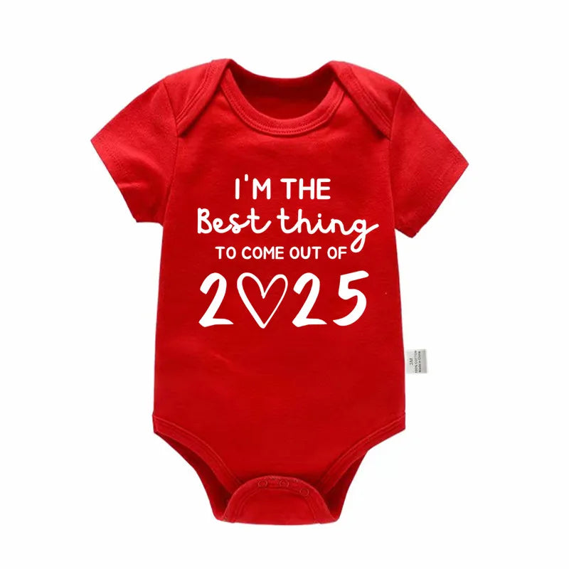 I'm the Best Thing 2025 Newborn Baby Clothes White Cotton Summer Bodysuits for Infants Short Sleeve Boys Girls Romper