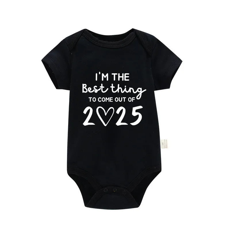 I'm the Best Thing 2025 Newborn Baby Clothes White Cotton Summer Bodysuits for Infants Short Sleeve Boys Girls Romper