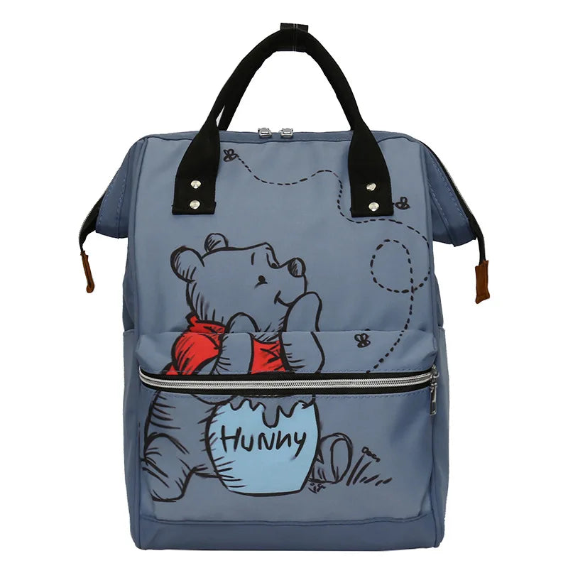 Disney New Mommy Bag Fashion Cartoon Print Large Capacity Mommy Bag Mother and Baby Bag Waterproof Bottle Diaper Backpack