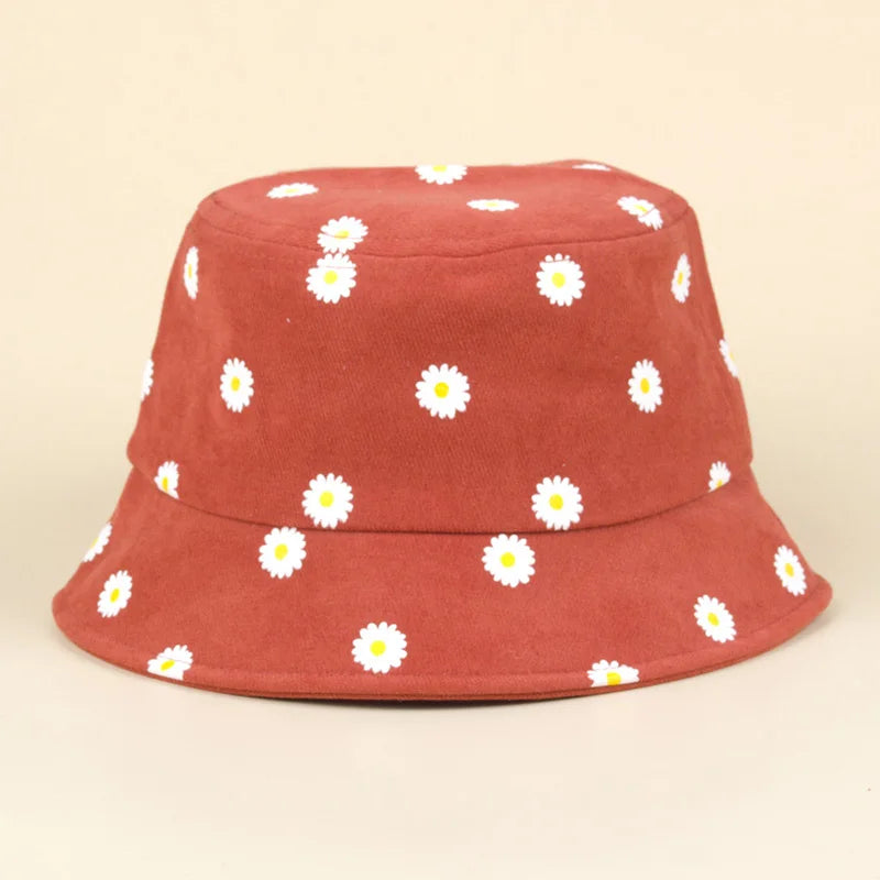 Summer Wide Brim Daisy Pattern Kids Bucket Hat Cute Flower Baby Boys Girls Sun Hat Soft Kids Chilren Fisherman Panama Caps