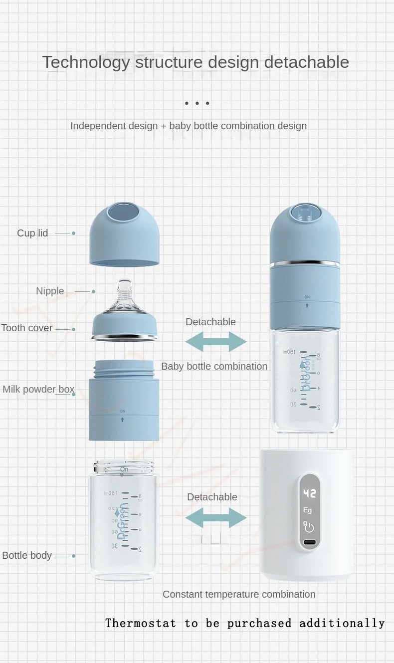 Dr.Green 4S Newborn Baby Bottle Wide Mouth Bottle Glass 150mL/240mL Sealed isolation Fast milk filling RemovableWashable Bottles