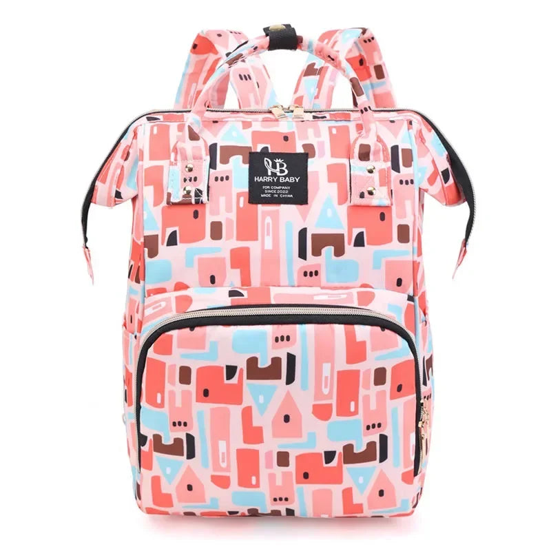 Fashion Print Nappy Backpack Bag Mummy Large Capacity Bag Mom Baby Multi-function Outdoor Travel Diaper Bags for Baby Care Stuff