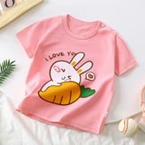 1-6T summer children kids boys and girls cartoon cotton short sleeve T shirt