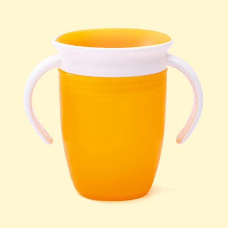 360 Degrees Can Be Rotated Baby Learning Drinking Cup with Double Handle Flip Lid Leakproof Silicone Infants Water Cups Bottle