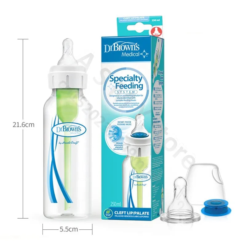 Dr. Brown's newborn baby bottle with valve / anti-colic /250ML PP bottle /250ML Glass bottle/Special bottles for hare-lip babies