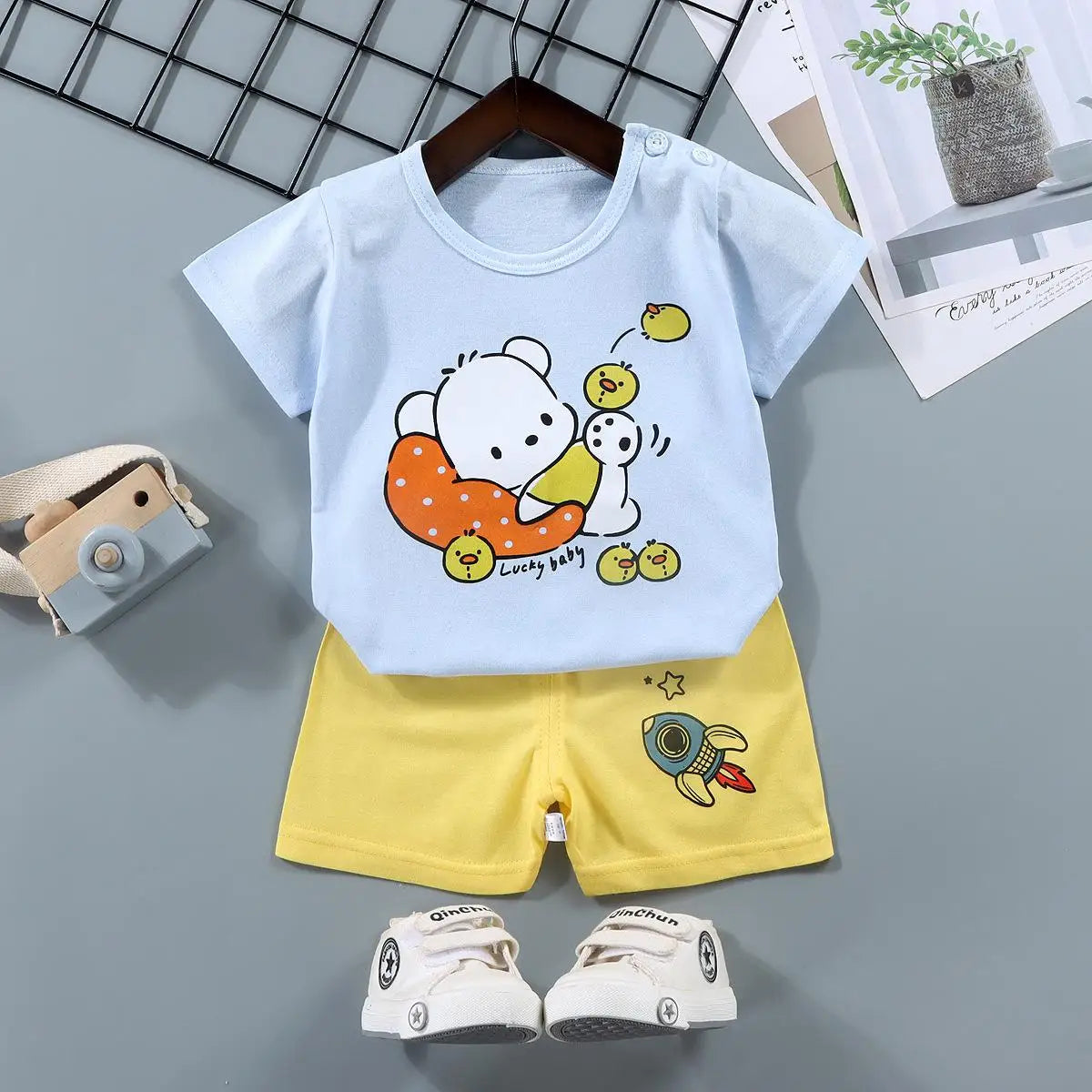 Baby Sets Children Set Girls Boy Shorts Clothes Cartoon Print Outfits For Kids Child Toddler T-shirt +pants Boys Clothes New