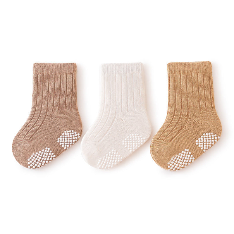 3 Pairs Korean Kids Soft Fashion Cartoon Socks Baby Middle Tube Stockings Long Socks for Infant Toddler Boys Girls Casual Socks