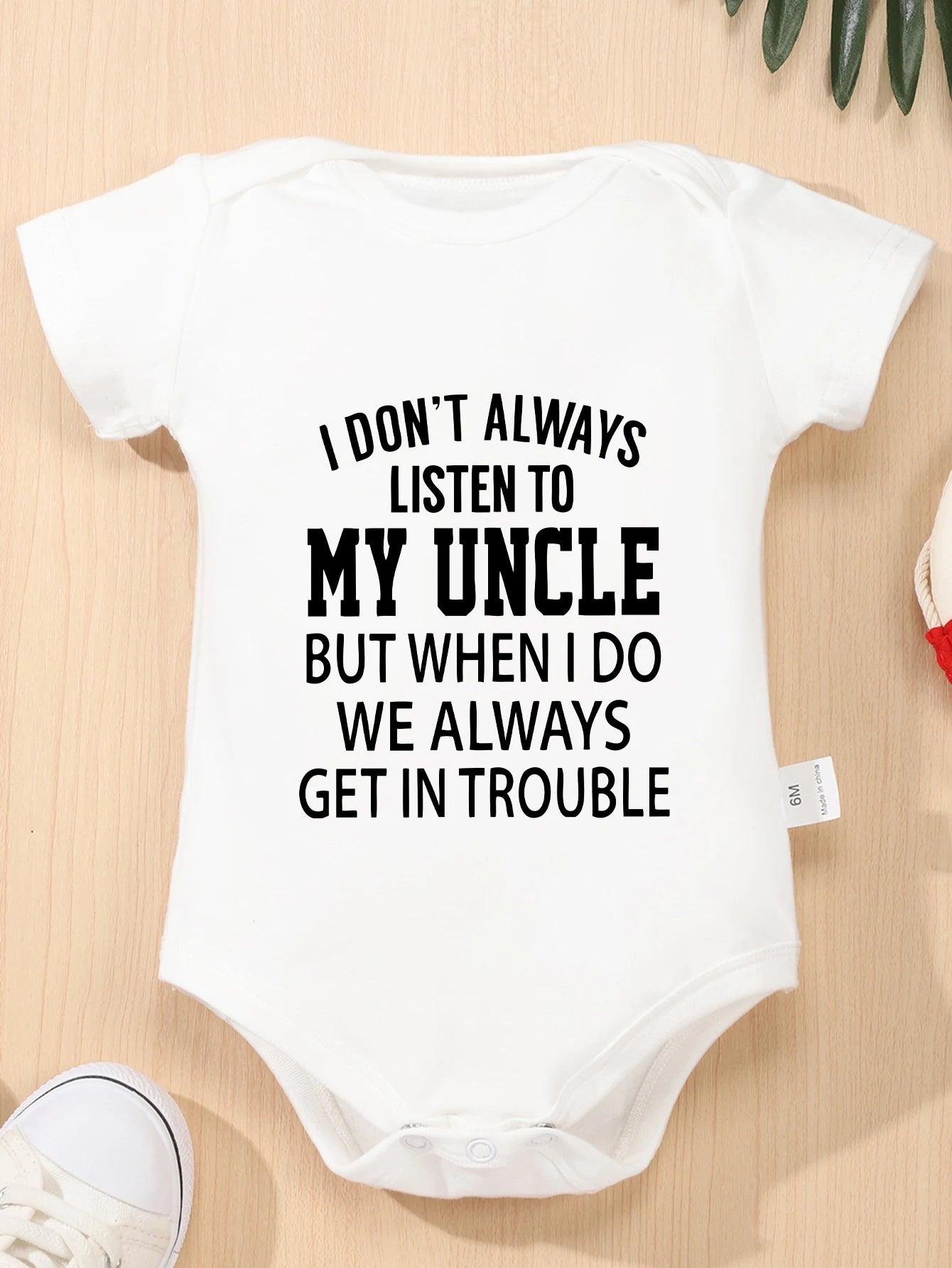 I Don't Always Listen To My Uncle Print Boy Girl Trendy Harajuku Rompers Baby Bodysuit Toddler Jumpsuit Clothes Newborn Infant