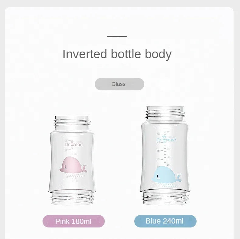 Dr.Green  Wide Mouth Baby Bottle body Inverted Bottle Body Glass/PPSU material 150mL/240mL/300mL High temperature resistant