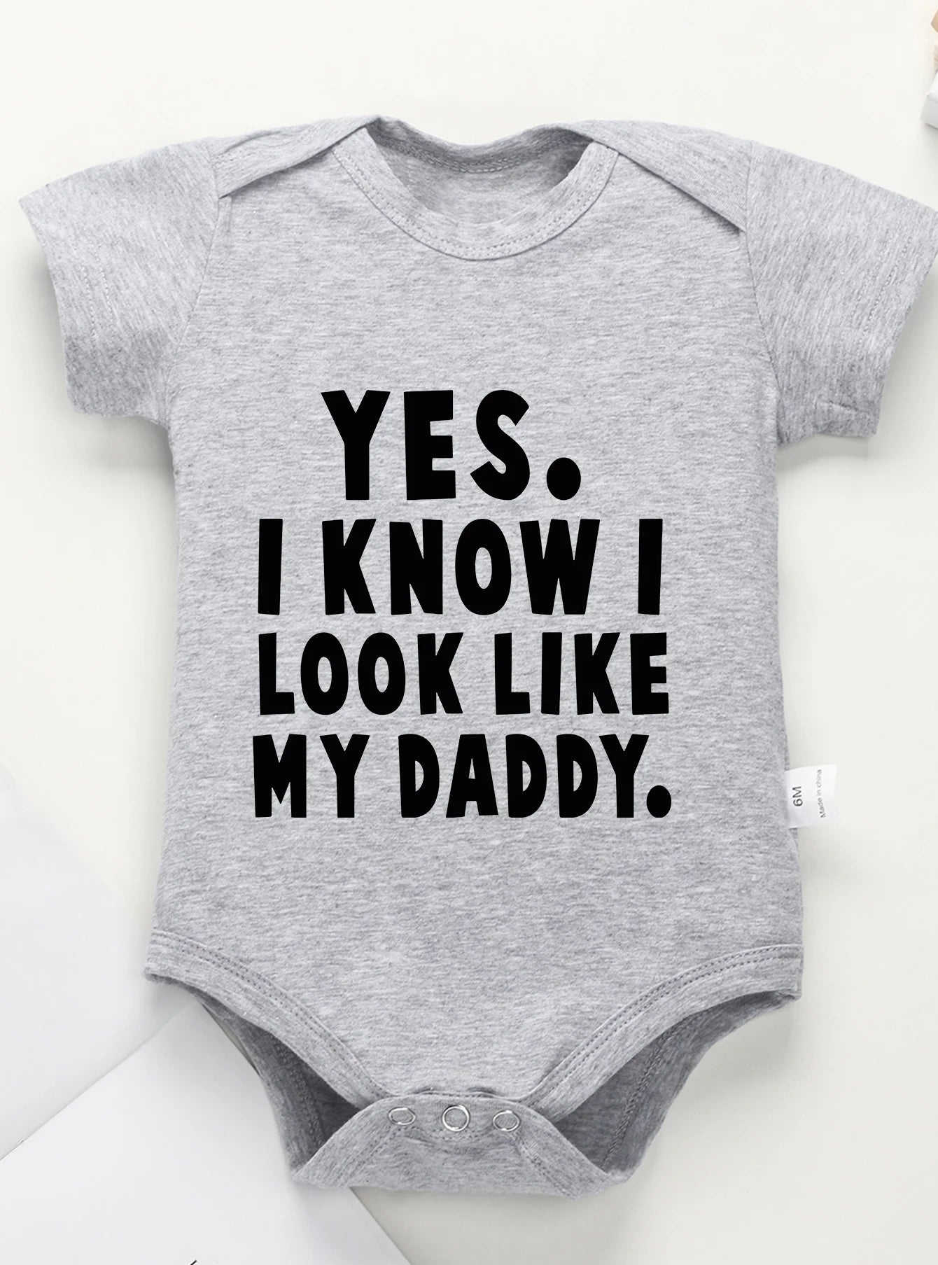 Short Sleeve Toddler Romper Infant Jumpsuit Newborn Baby Girl Boy Clothes Bodysuit Yes I Know Look Like My Daddy Print Onesie