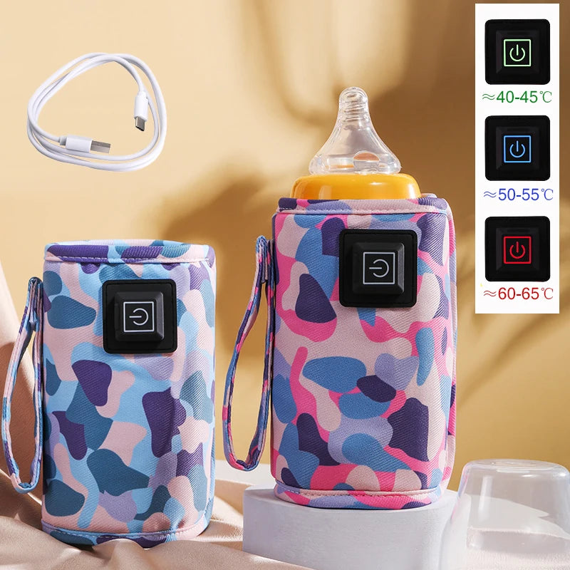 3 Gears Baby Milk Bottle Thermal Bag USB Universal Nursing Bottle Feeding Heater Portable Baby Milk Heat Keeper for Traveling