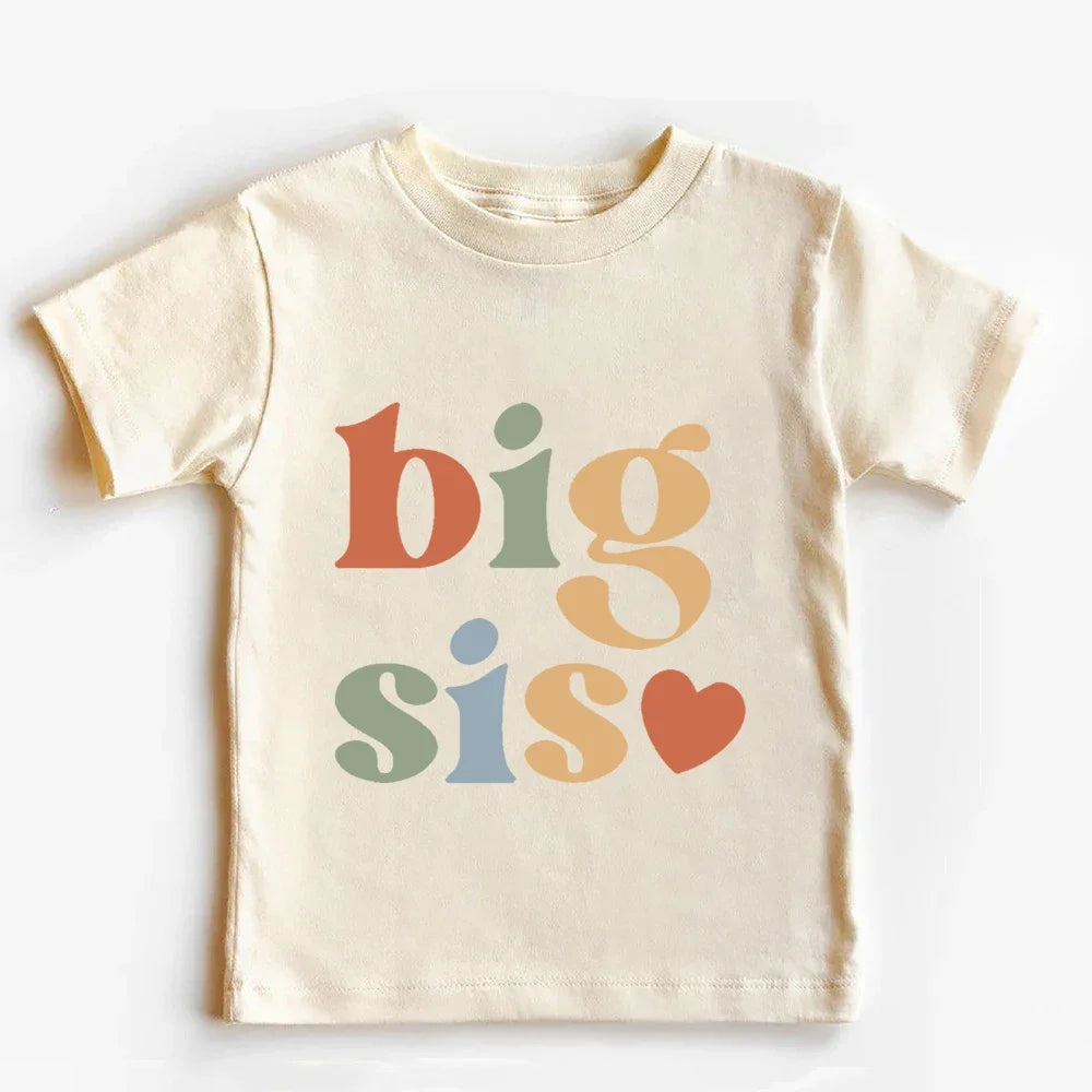 Big Brother Little Brother Family Matching Shirt Boys Summer T-shirt Kids Retro Short Sleeve Tops Outfit  Sibling Shirts Clothes