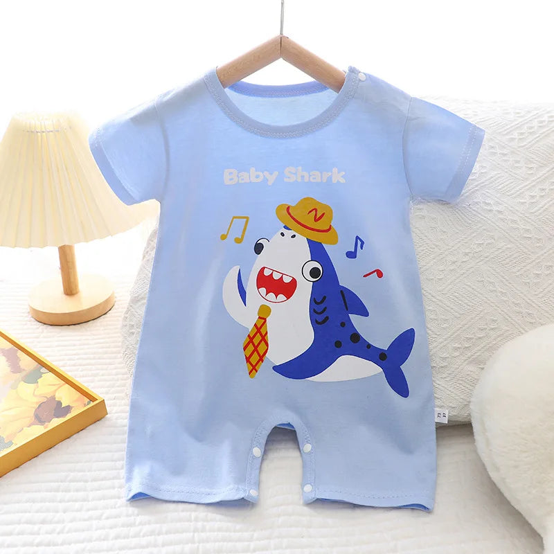 2024 Infant Toddler Crawling Clothes Cotton Summer Boys Girls Thin Male Baby Female Short-sleeved Romper suit Children's Onesie