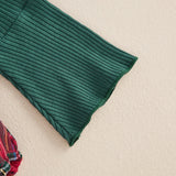 Infant Baby Girl Christmas Outfit Letter Print Ruffle Long Sleeve Romper Plaid Layered Ruffle Shorts Bow Headband Socks