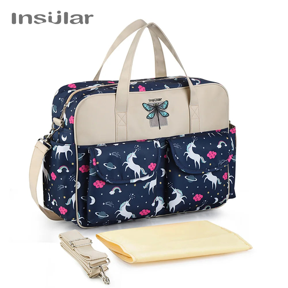 Insular Mummy Large Capacity Diaper Stroller Bag Waterproof Outdoor Travel Diaper Maternity Bag Baby Nappy Travel Changing Bags