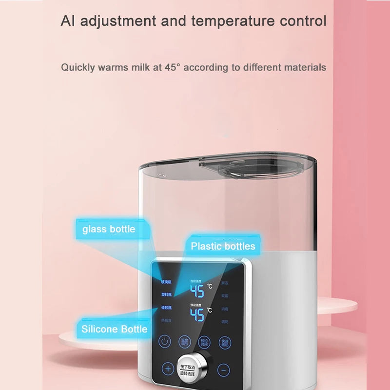 Multi function Baby Bottle Warmer Heater Sterilizer 8-in-1 Fast Milk Warmer with Timer Breast Milk or Formula Fits 2 Bottles