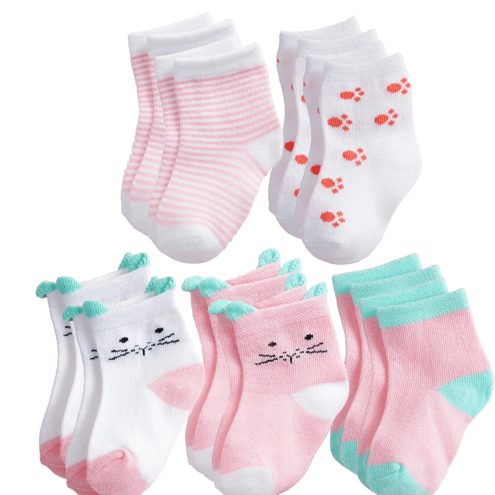 10 Pairs/Set 0-12Month Newborn Baby Girl Sock Cotton Solid Soft Infant Socks Girls Kids Spring Autumn Children's Socks For Girls