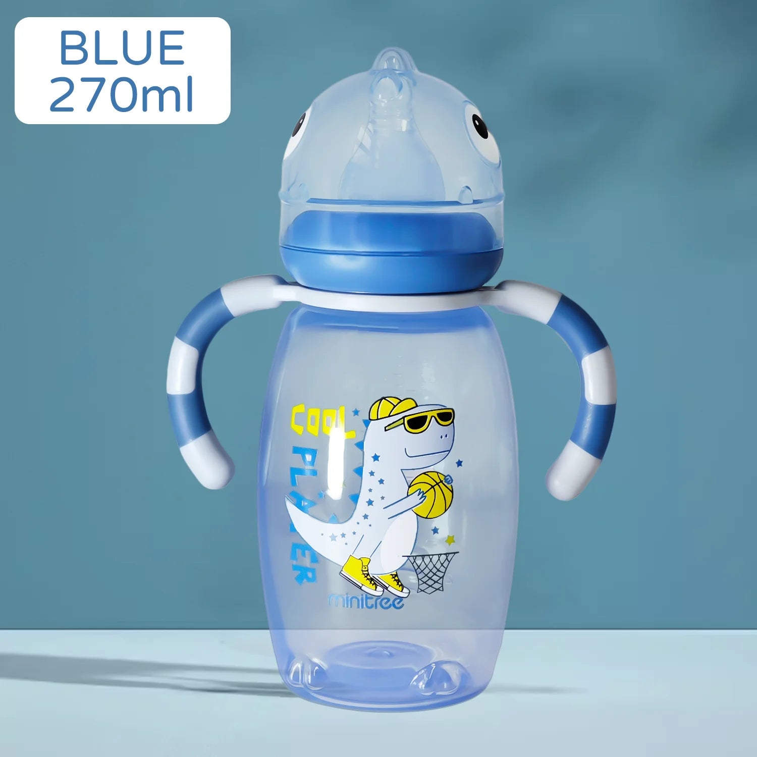 150ml/270ml baby cartoon bottle, 0-3 years old newborn feeding bottle, drop-proof and leak-proof, food grade safe PP material