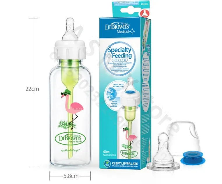 Dr. Brown's newborn baby bottle with valve / anti-colic /250ML PP bottle /250ML Glass bottle/Special bottles for hare-lip babies