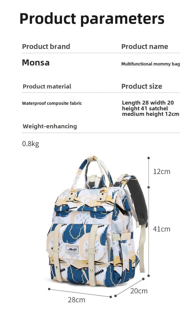 Large Capacity Baby Diaper Bag Waterproof Portable Backpack Outdoor Travel Mother and Pregnant Woman Bag