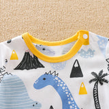 Short Sleeve Print Baby Boys Girls Clothing Cartoon Dinosaur Printed Clothes 0-18 months Newborn Baby Newborn Summer Spring Cool