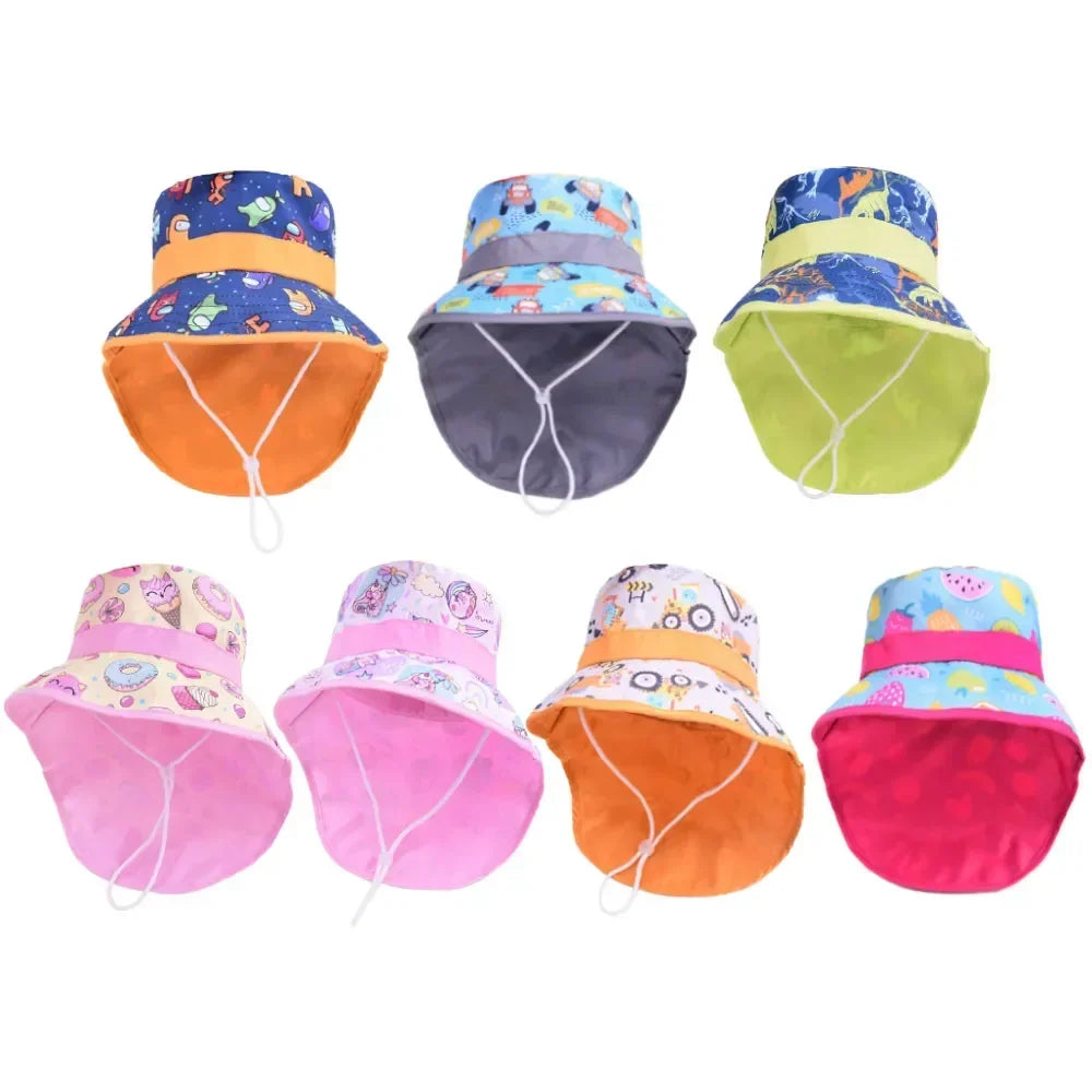 New 2022 Spring Summer Cotton Baby Sun Hat for Girls Boys Baby Bucket Hat Outdoor Children Fisherman Hat UV Protection Beach