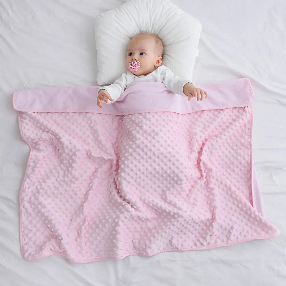 Baby Blanket & Swaddling Thermal Soft Fleece Blanket Winter Solid Bedding Set Cotton Quilt Infant Bedding Swaddle Newborn