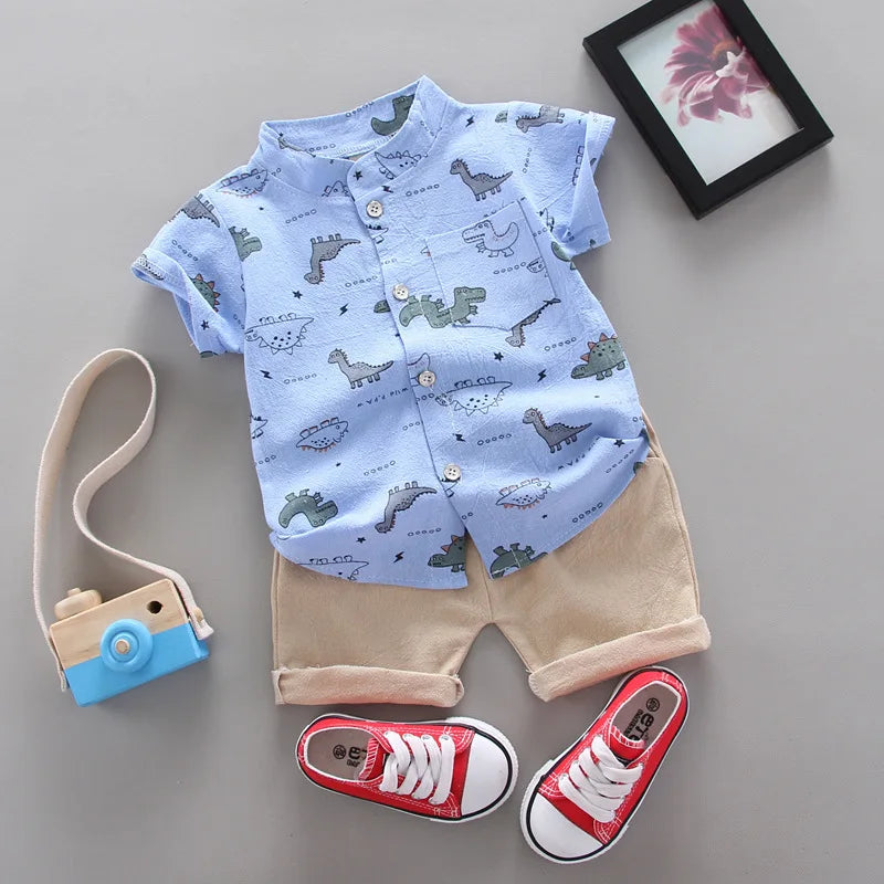 Fashion Baby Boy's Suit Summer Casual Clothes Set Top Shorts 2PCS Baby Clothing Set For Boys Infant Suits Kids Clothes