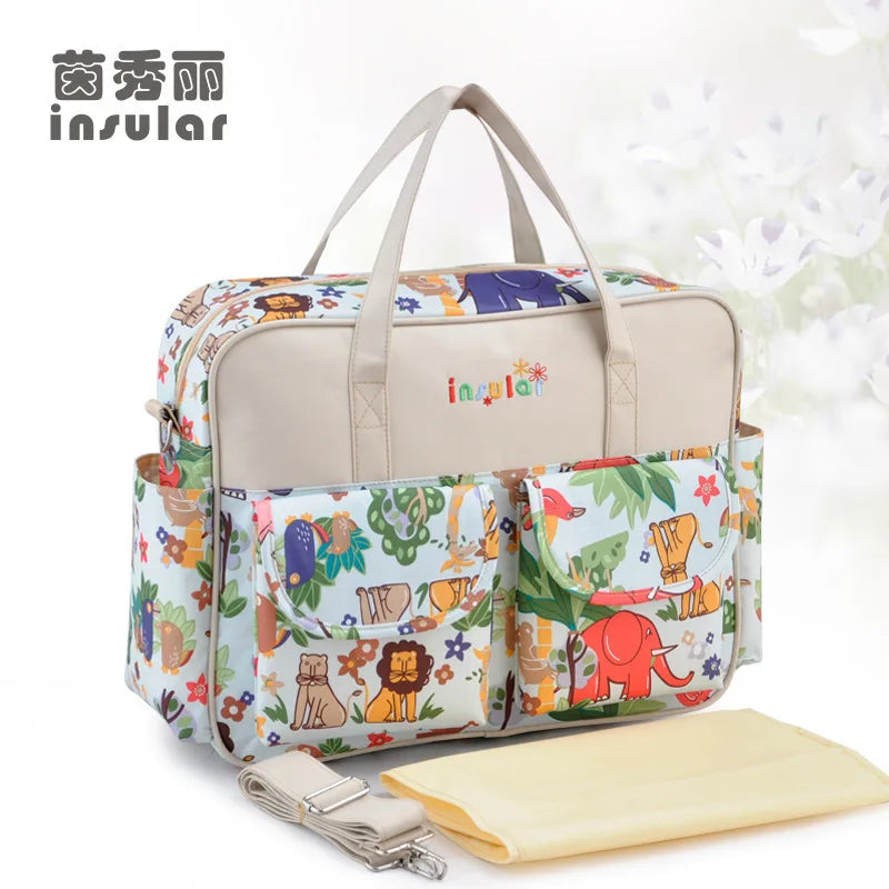 Insular Mummy Large Capacity Diaper Stroller Bag Waterproof Outdoor Travel Diaper Maternity Bag Baby Nappy Travel Changing Bags