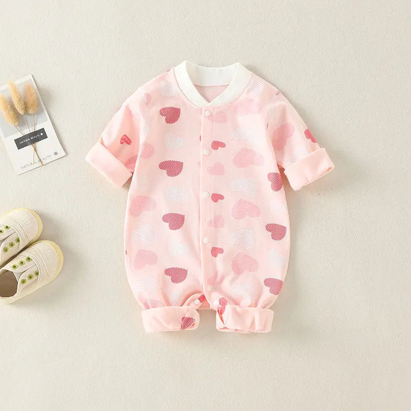 Baby Bodysuit Cotton Print Long Sleeve Boys and Girls Infant Comfort Creeper One Piece Spring and Autumn