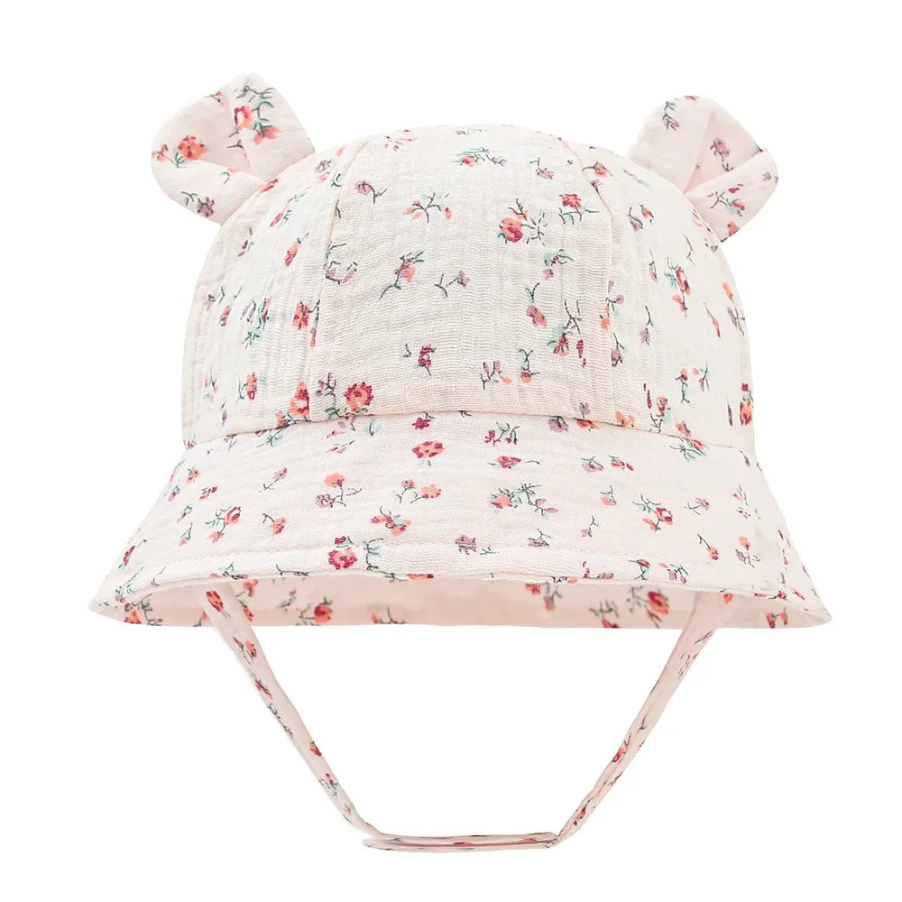 2022 New Autumn Baby Sun Hat Children Outdoor Rabbit Ear Beach Caps Boy Girl Panama Hat Unisex Beach Bucket Hats Bunny Hat