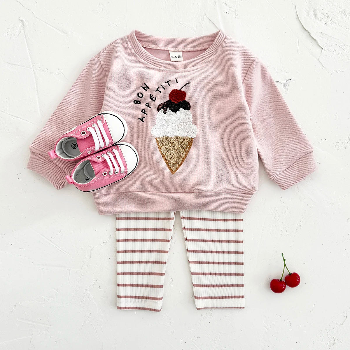 Newborn Girl Clothes Autumn Infant Outfit Sets Long Sleeve 2Pcs Pink Baby Kids Children Clothes Tracksuit Spring Top Pants