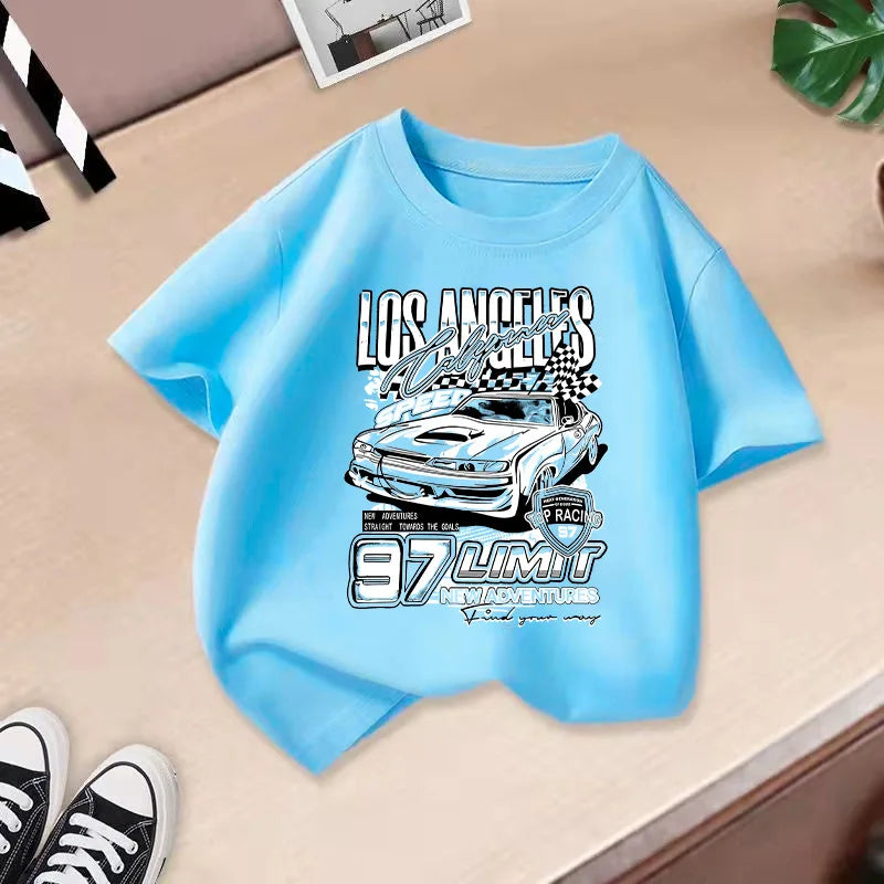 Boys and Girls Short-sleeved T-shirt Summer Wear 2024 New Children's Thin Summer Tops Boys Casual Style Half-sleeved 100-160