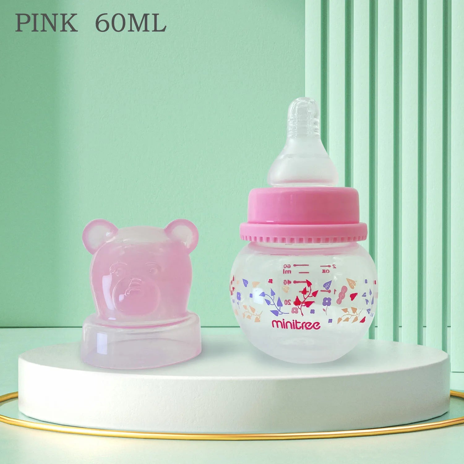 0-6 months newborn baby mini bottle, 60ml creative small windmill baby bottle, fall-proof and anti-colic PP bottle, BPA-free