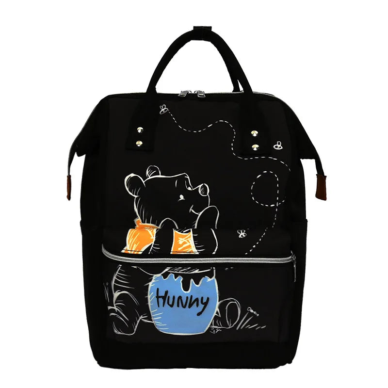 Disney New Mommy Bag Fashion Cartoon Print Large Capacity Mommy Bag Mother and Baby Bag Waterproof Bottle Diaper Backpack