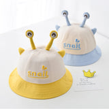 Cartoon Snail Baby Bucket Hat Cute Solid Color Ear Kids Fisherman Cap Spring Summer Wide-brim Toddler Panama Sun Hats