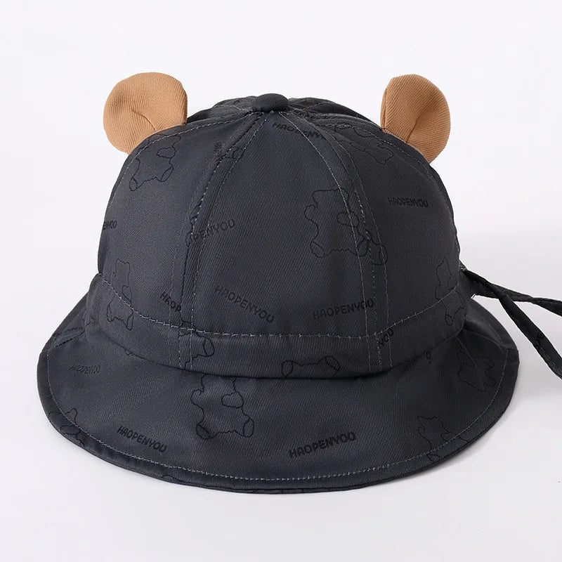 New Korean Cute Baby Bucket Hat Outdoor Sun Hat Kids Adjustable Fisherman Basin Hat Boys Girls Outdoor Sun Caps Child Panama Cap