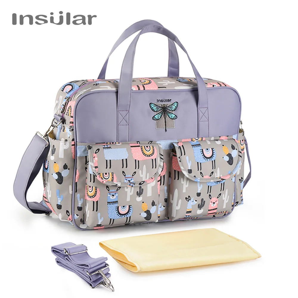 Insular Mummy Large Capacity Diaper Stroller Bag Waterproof Outdoor Travel Diaper Maternity Bag Baby Nappy Travel Changing Bags