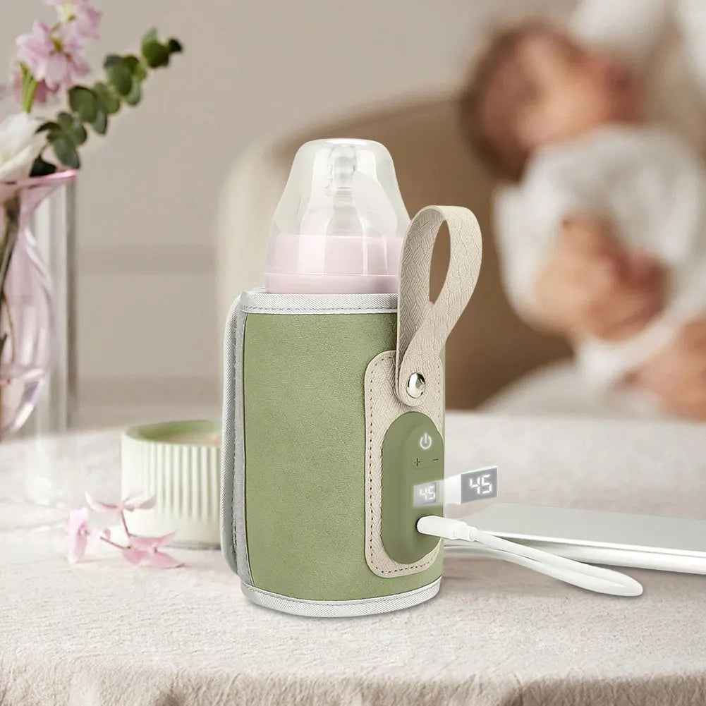 Baby Nursing Bottle Heater Baby Milk Warmer USB Powered Digital Display Baby Bottle Cup Warmer for Baby Children Outdoor Travel