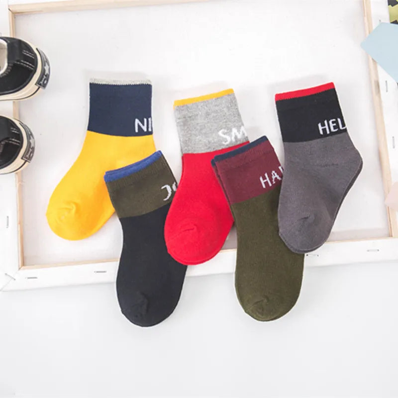 5Pairs Baby Socks Newborn Baby Boy Socks 0-1-3-7Y Kids Pure Cotton Animal Design Fadeless Soft Children's Socks for Girls