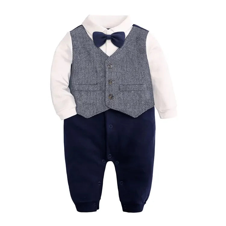 Gentleman Newborn Baby Clothes Boys Rompers Cotton Long Sleeve Baby Boy Clothes Spring & Autumn Infant Rompers 0-24 Months