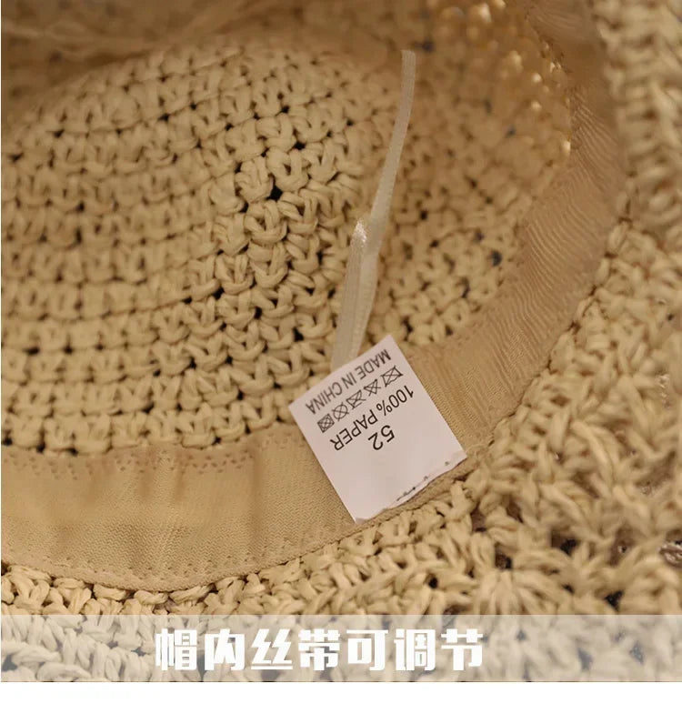 Children's Summer Hat Sunshade Lace Straw Baby Girl Cap Girls Baby Sunscreen Beach Hat Beach Children Panama Hat Princess