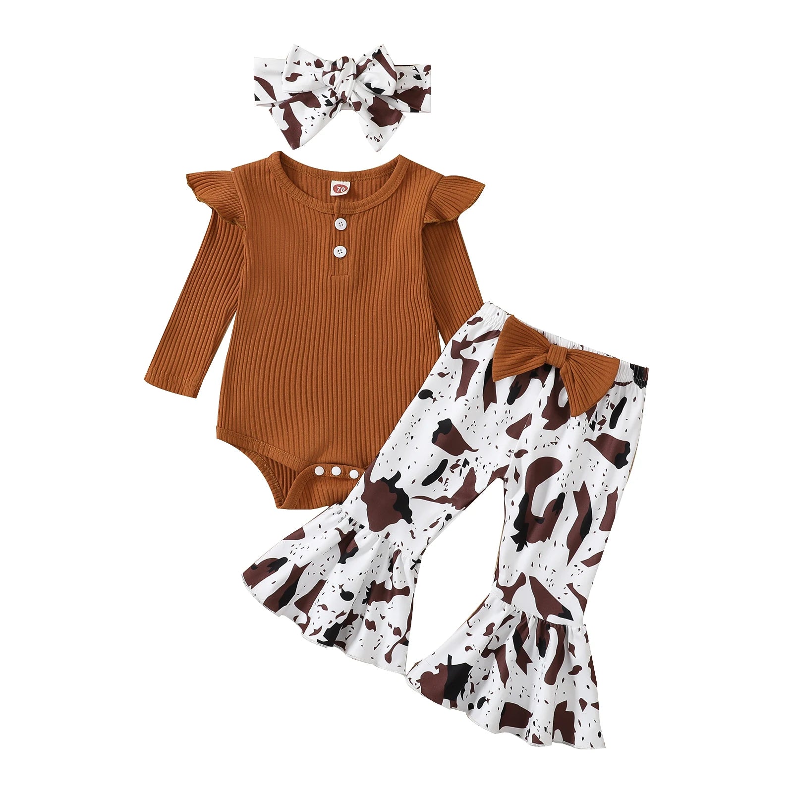 Ma&Baby 0-12M Newborn Infant Baby Girl Clothes Set Knit Long Sleeve Romper Flare Pants Fall Spring Clothing Outfits D01