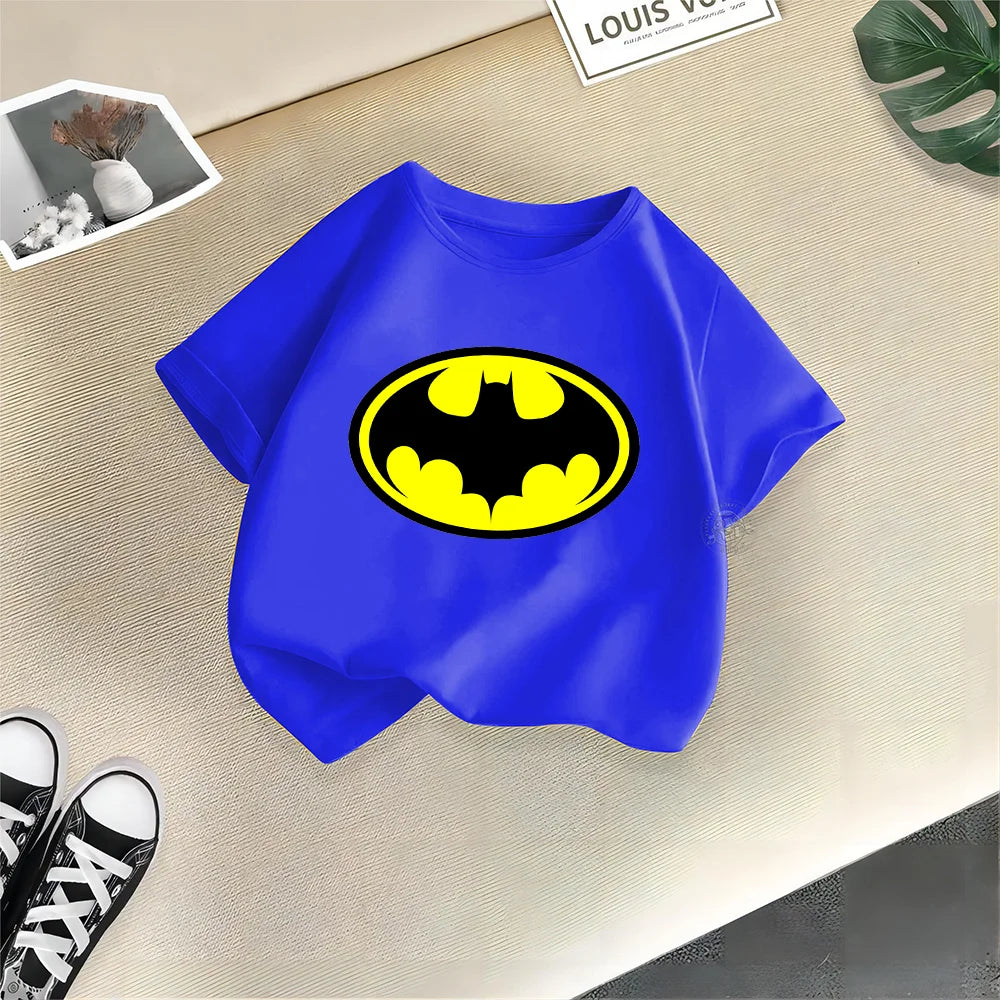 Cartoon Summer clothing Casual cotton T-shirt Super Heroes Boys Girls comfortable cotton T-shirt crewneck short-sleeved top