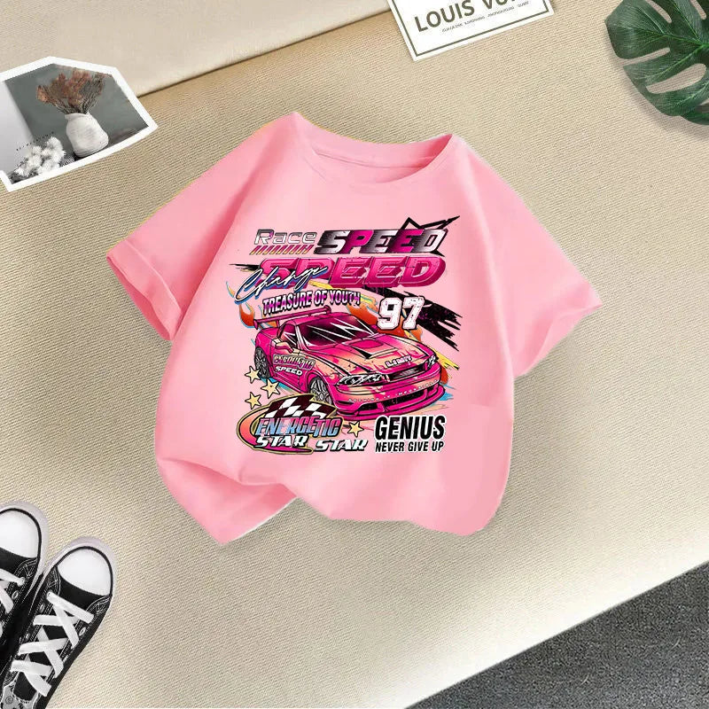 Boys and Girls Short-sleeved T-shirt Summer Wear 2024 New Children's Thin Summer Tops Boys Casual Style Half-sleeved 100-160