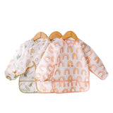 HappyFlute New Cartoon Style 1PC/Set Big Pocket Long Sleeve Polyester Fabric Super Waterproof &Dirty Proof Baby Bibs