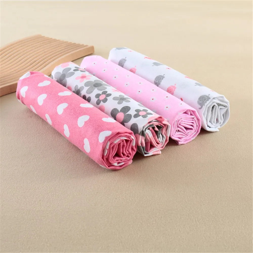 4Pcs Neutral Baby Swaddle Blanket Set, Simple Design