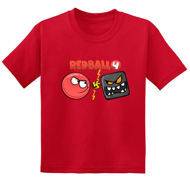 Hot Sale Red Ball 4 Print Cartoon Kids T-shirt Funny Baby Boys Girls Clothes Summer Fashion Children Cotton Short Sleeve T shirt