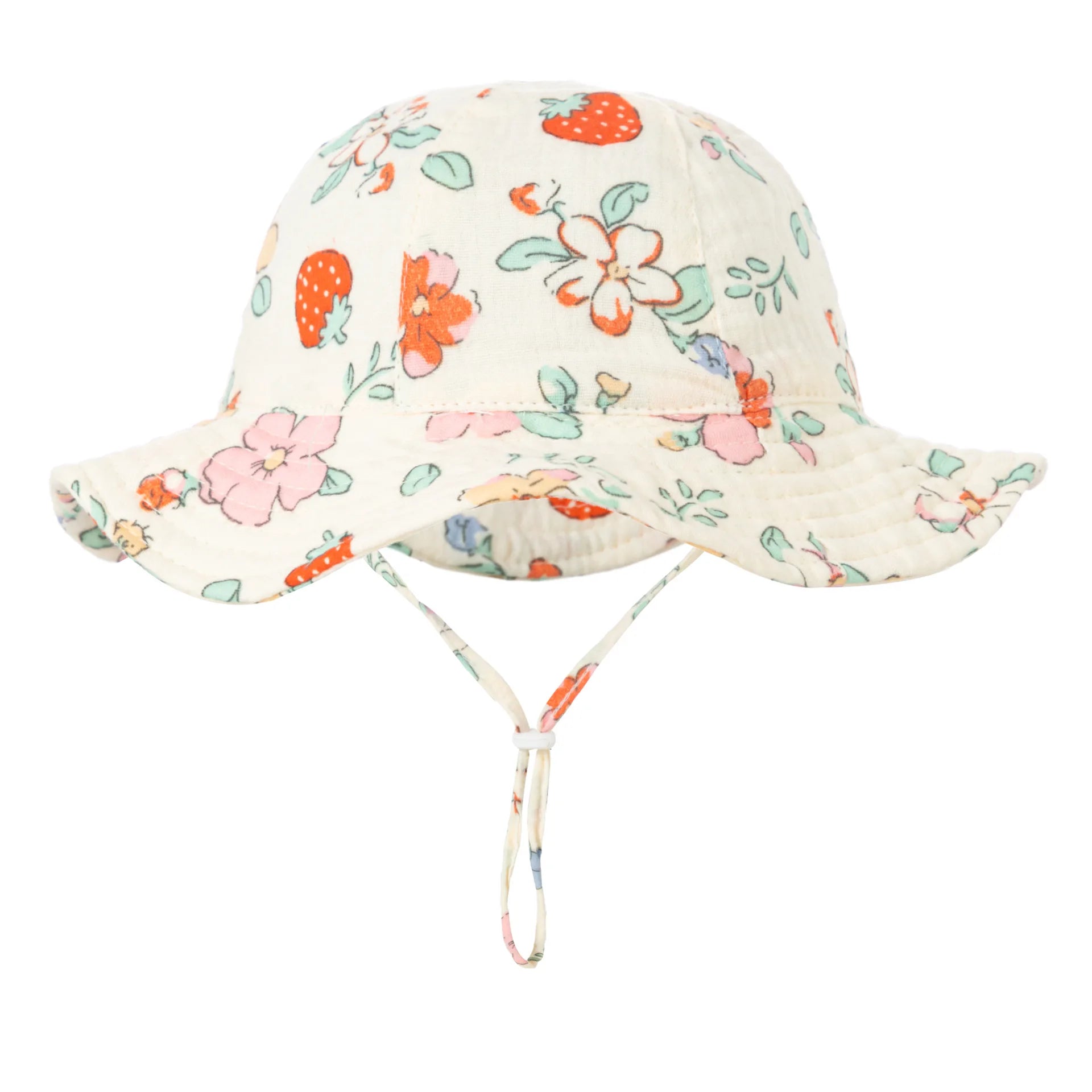 Baby Cotton Bucket Hat New Children Sunscreen Outdoor Caps Boys Girls Print Panama Hat Unisex Beach Fishing Hat For 3-12 Months