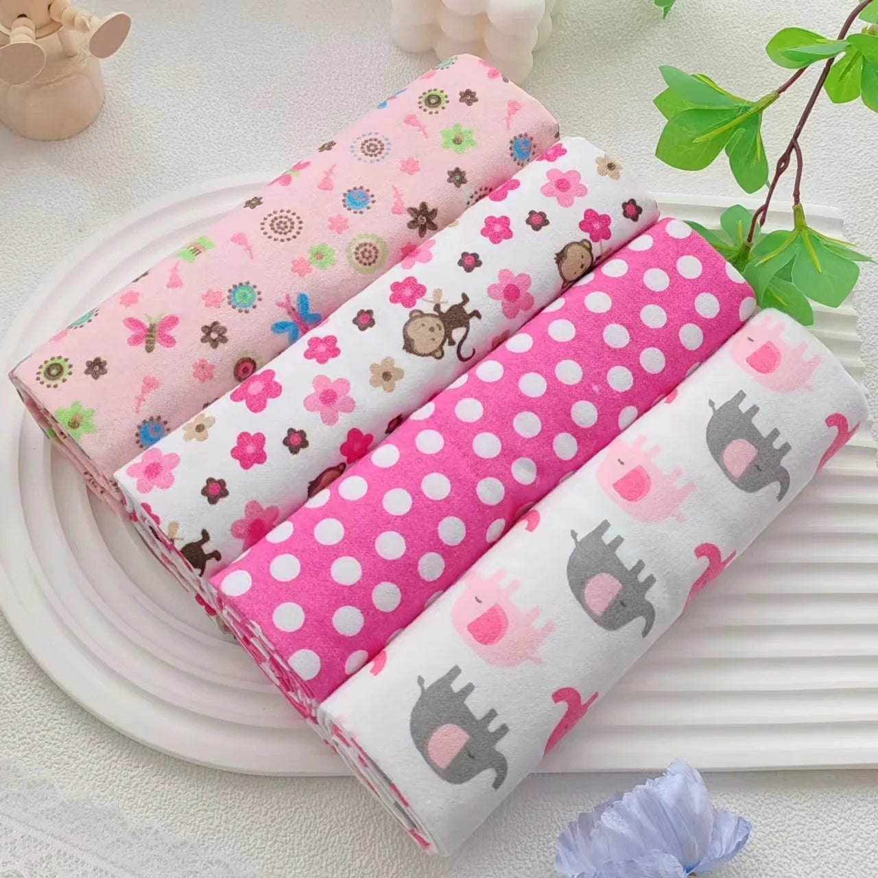 4pcs/pack 100% Cotton Receiving Baby Blanket Newborn 76x76cm Baby Bedsheet Supersoft Flannel Diapers New Born Blanket Swaddle